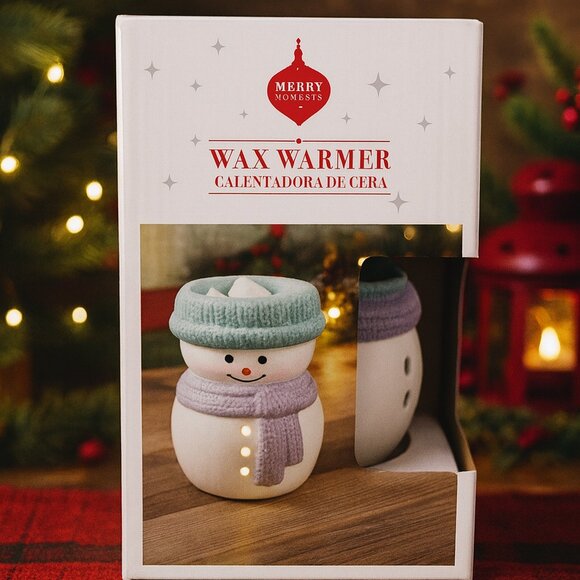 Merry Moments Snowman Wax Warmer – Ceramic Christmas Wax Melter - Picture 2 of 6